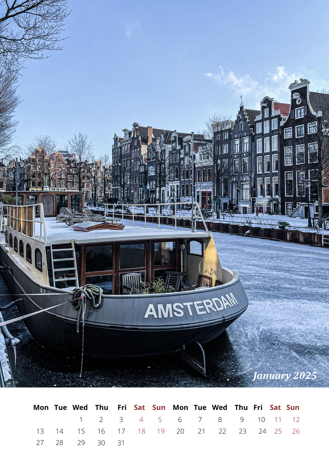 Amsterdam 2025 Calendar - FREE WORLDWIDE SHIPPING